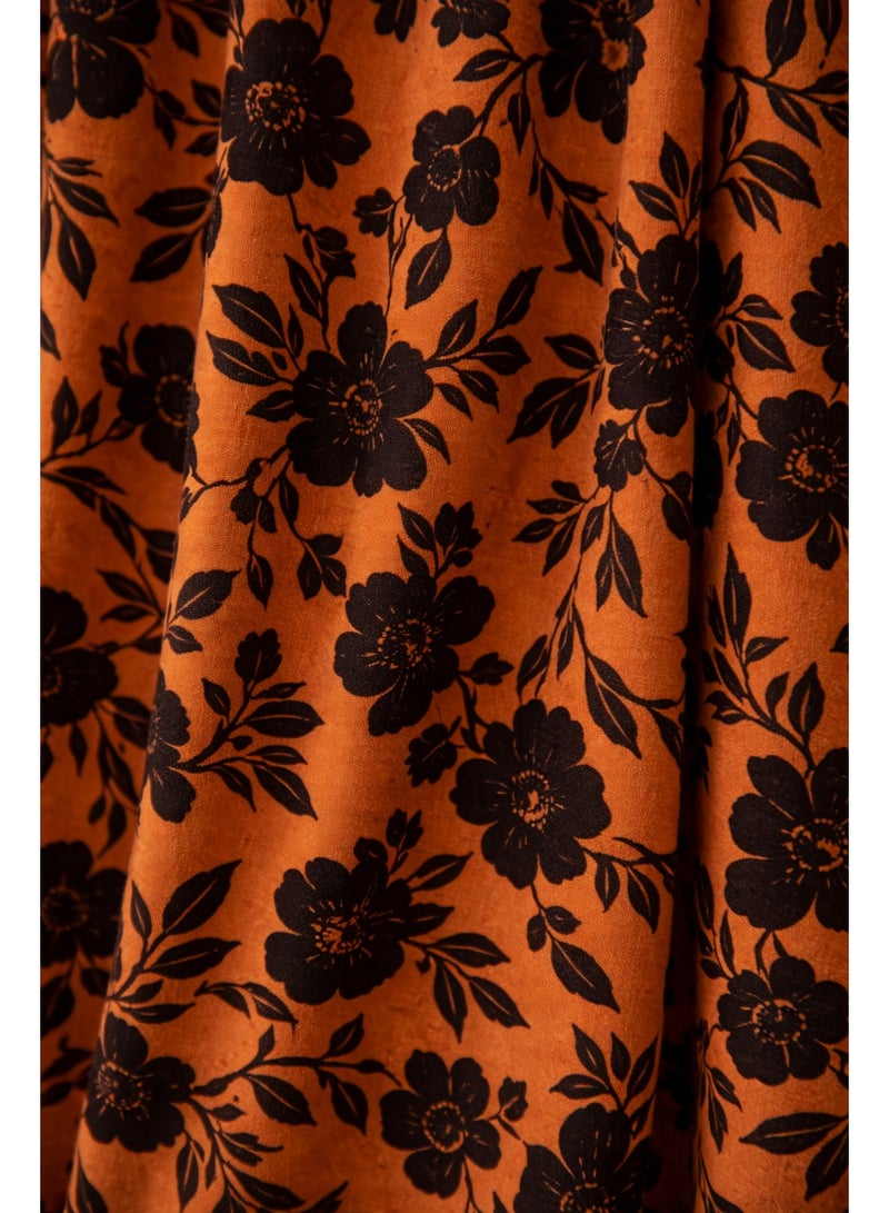 Women’s Floral Printed Jalabiya with Black Fringe Detail-Ramadan Collection - Image 5